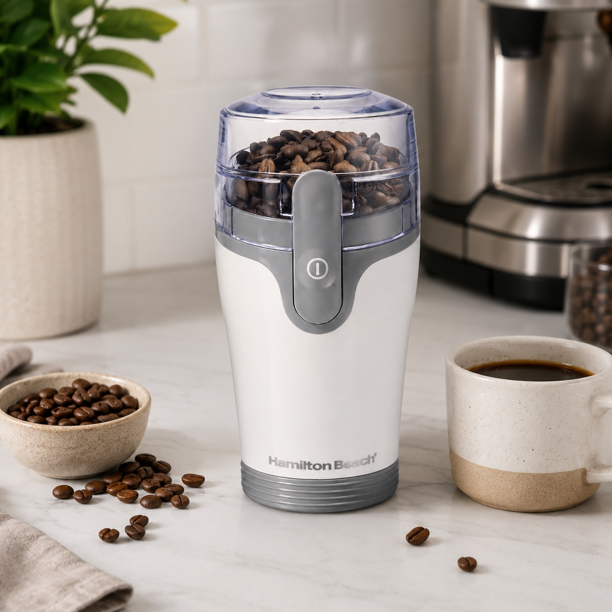 Molino Electrico Hamilton Beach Fresh Grind Blanco 80420 para Cafe y Especias