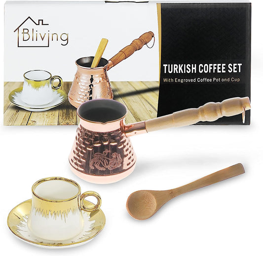 Juego de Café Turco: Ibrik + Taza + Cuchara