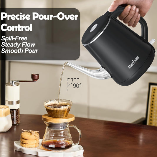 Hervidor Stariver Cuello de Cisne  Negro 0.8Lt