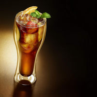 Vaso Cristal Borosilicato Diseño Moderno 350ml Doble Pared