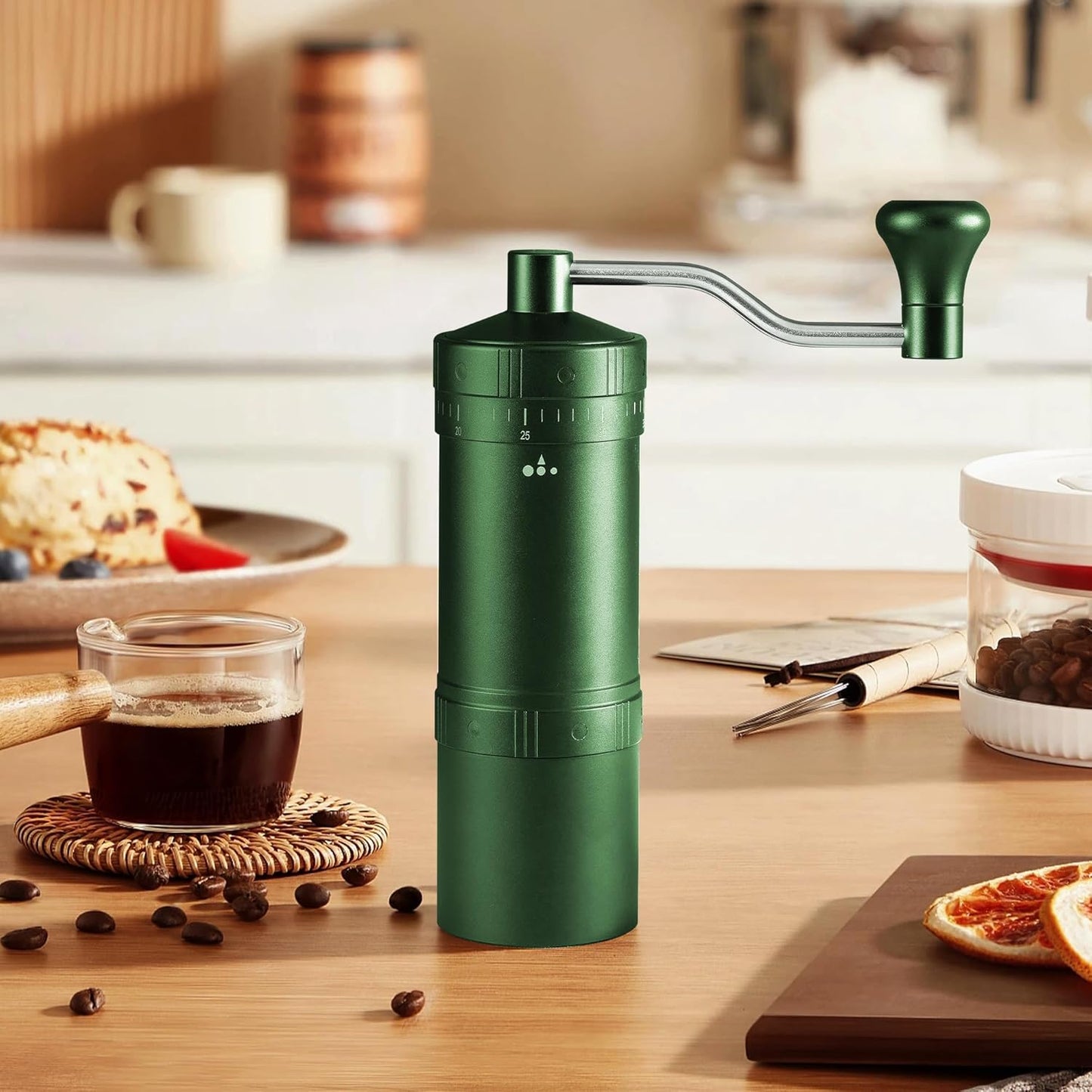 Molino Pro Molienda Ajustable Verde Muelas en Acero Inoxidable 30g