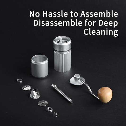 Molinillo Manual Pro Ajustable de Precisión Plateado