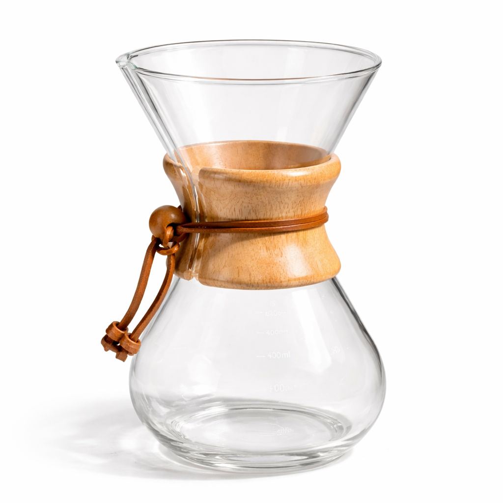 Kit Cafe Profesional| Cafetera Tipo Chemex 400ml| Molino Fresas Conicas Acero Inoxidable| Jarra Cuello Cisne 600ml| Filtros Papel x100