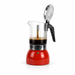 Cafetera Moka Italiana Roja de 9 Tazas con Jarra Transparente