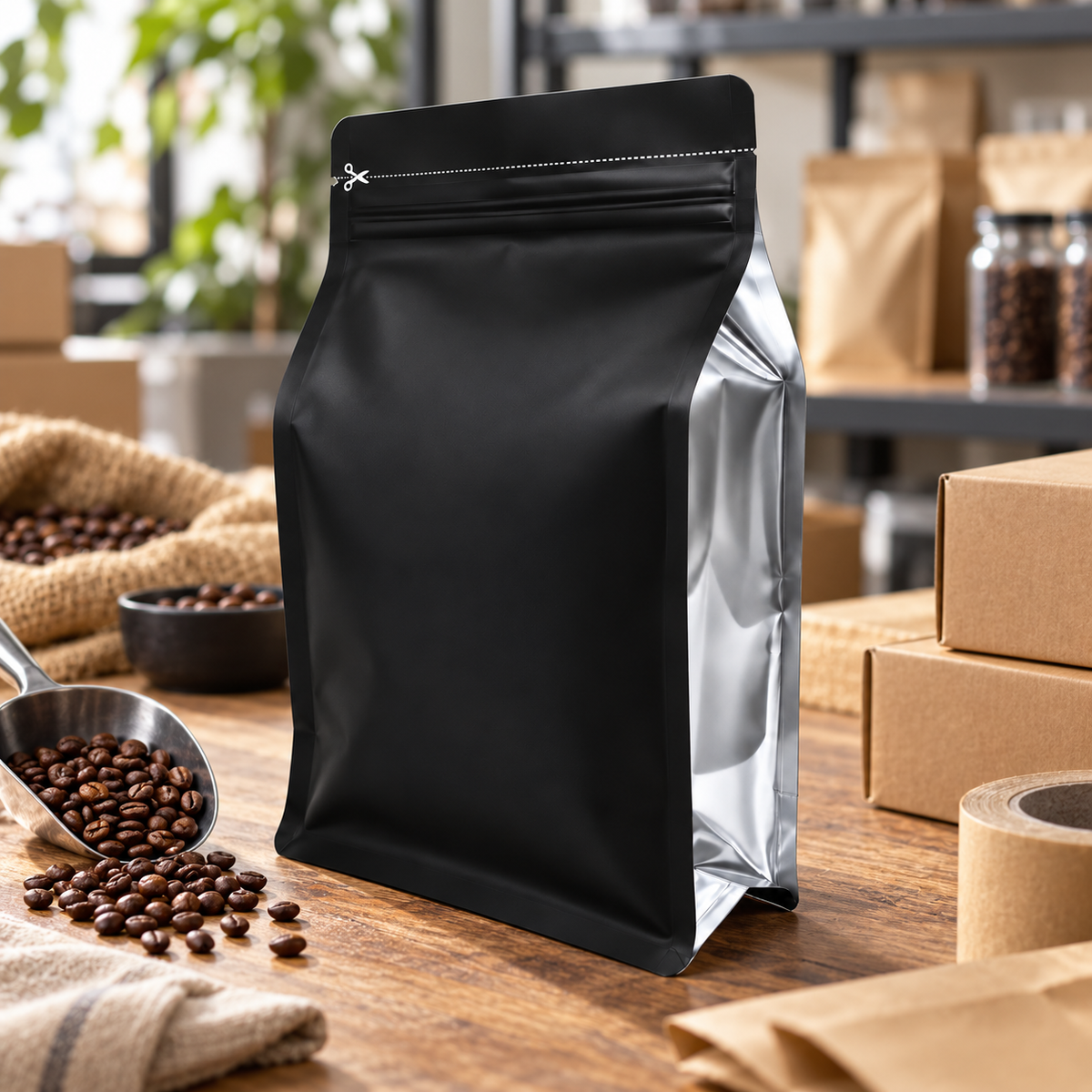 Empaque Bolsa para Cafe Institucional 2.5 KG Negro x 1 Unidad