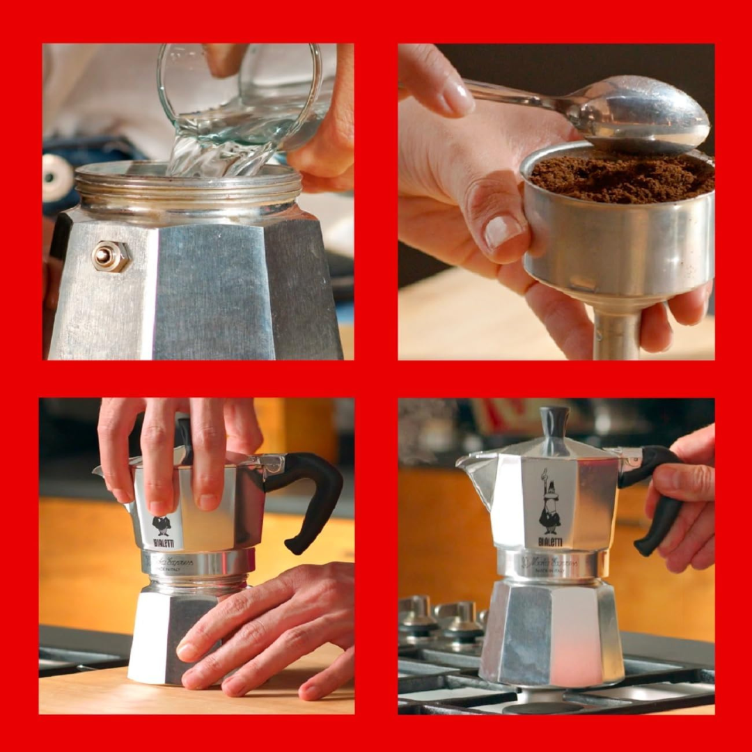 Bialetti Cafetera Moka Italiana Espress en Aluminio 3 Tazas