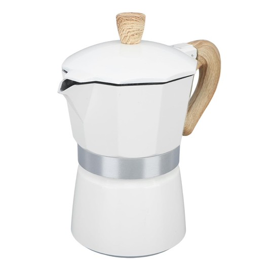 Cafetera Italiana Moka 150 ml  Aluminio Color Blanco 3 Tazas