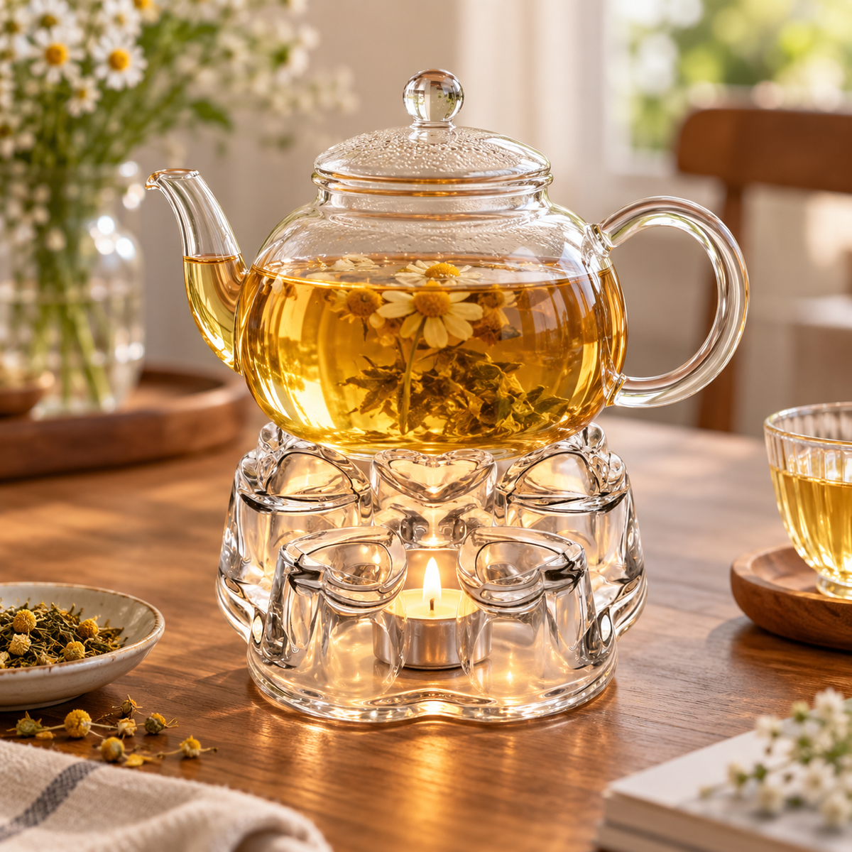 Base Calentadora de Vidrio Borosilicato para Tetera Infusora