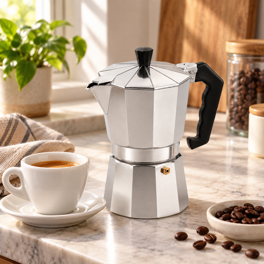 Cafetera Italiana Moka Aluminio 60 ML 1 Taza Plata