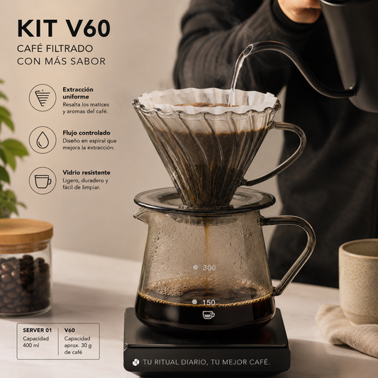 Kit V60 Clear Black con Server 01 de 400ml