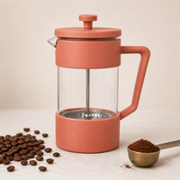 Cafetera Metodo Prensa Francesa Rosa Terracota 600ml y 1 Litro