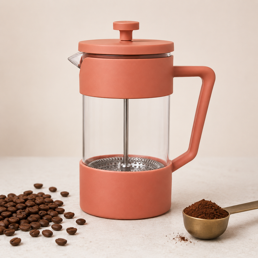 Cafetera Metodo Prensa Francesa Rosa Terracota 600ml y 1 Litro