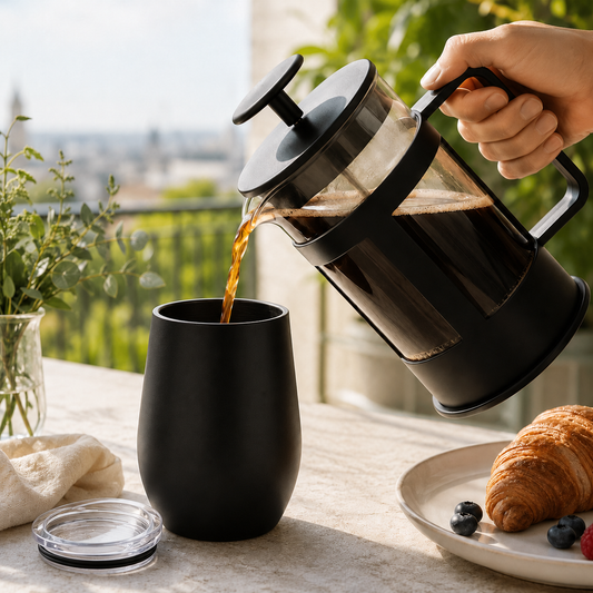 Kit Cafe Metodo Prensa Francesa 800 ml con Vaso Termico 350ml