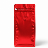 Bolsa Media Libra Cafe Cuadrado Rojo Metalizado x 50 Unidades 250 g