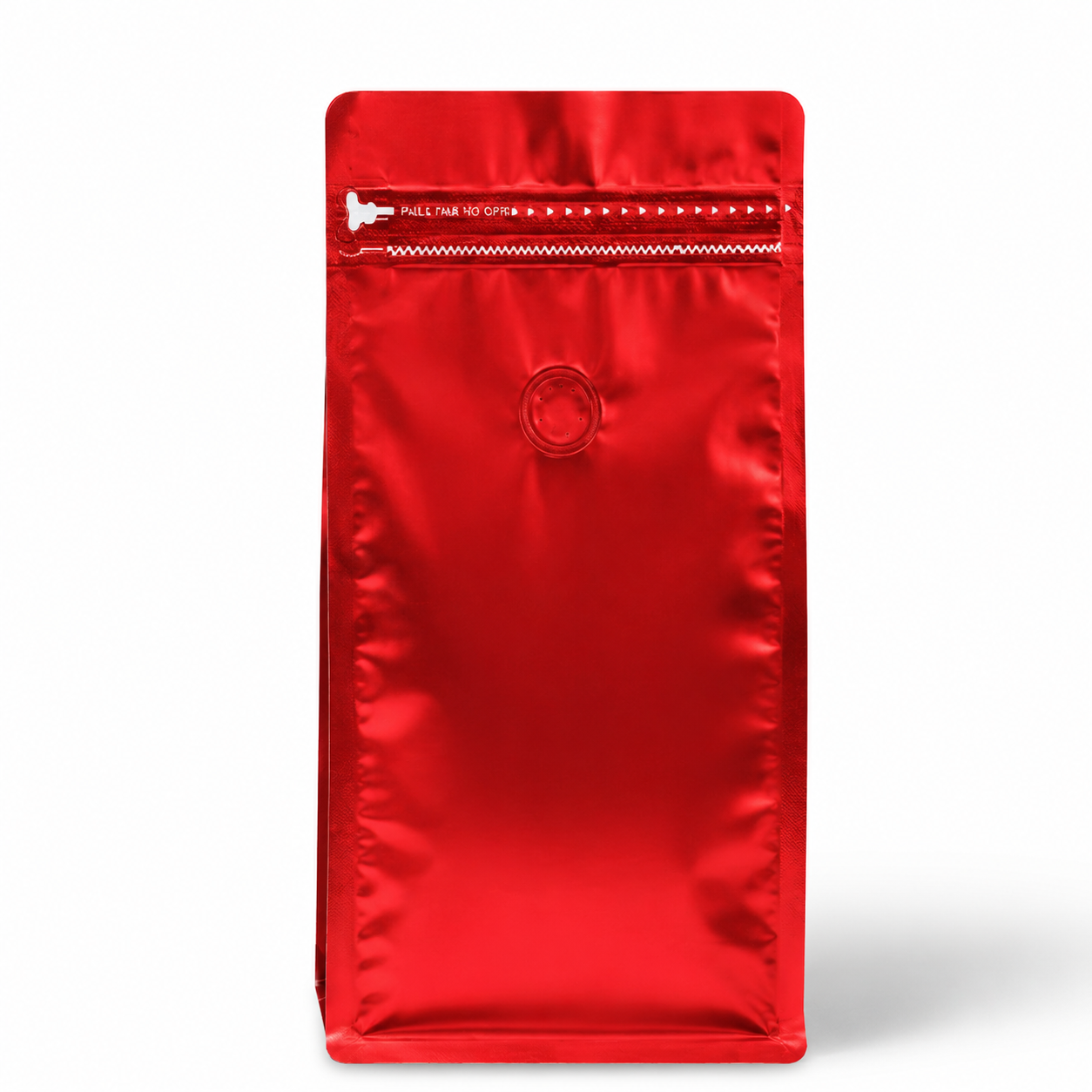 Bolsa Media Libra Cafe Cuadrado Rojo Metalizado x 50 Unidades 250 g