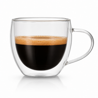 Pocillo Vaso Doble Pared 150ml para Cafe y Cappuccino