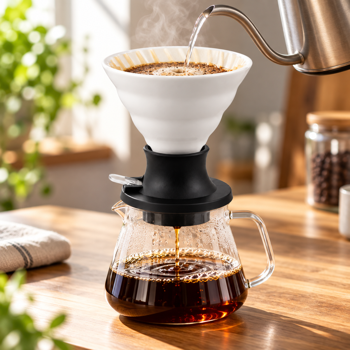 Cafetera V60 Dripper Tipo Hario Switch Ceramica Blanco | Metodo Cafe por Inmersion