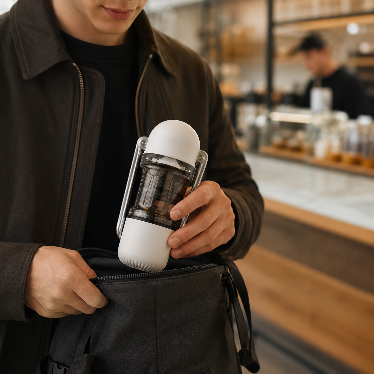 Cafetera Maquina Espresso Manual Portatil Para Viajes 15 Bares de Presion