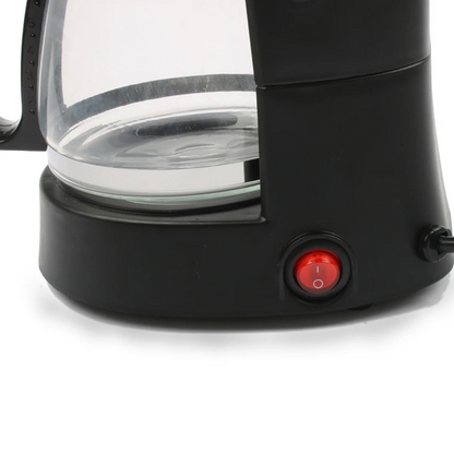 Cafetera Eléctrica Negra para el Hogar u Oficina – 6 Tazas, 600 W