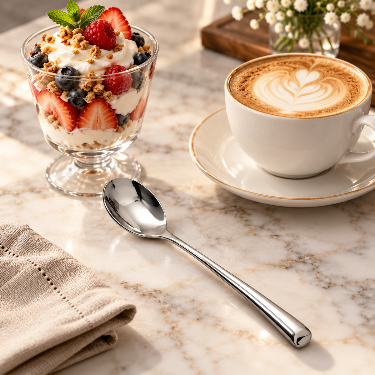 Cuchara Larga para Café y Postres en Acero Inoxidable 20,5 cm