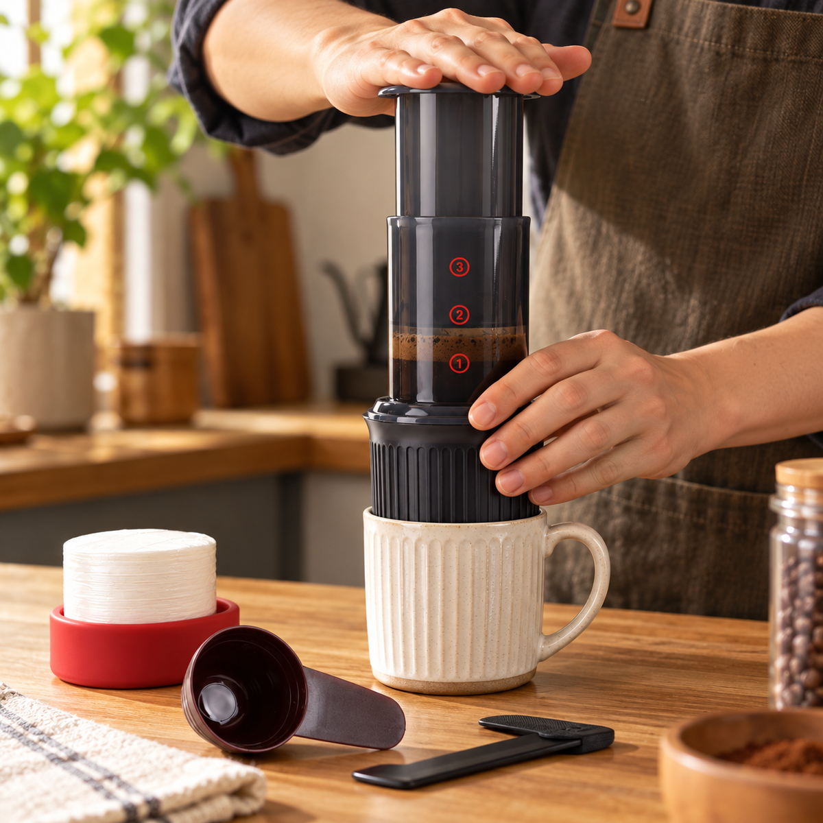 Cafetera Portatil de Presion Tipo Metodo AeroPress Go