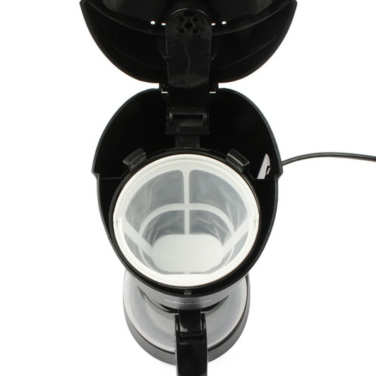 Cafetera Eléctrica Negra para el Hogar u Oficina – 6 Tazas, 600 W