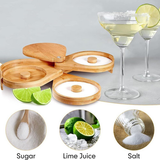 Bordeador de Copas Bambu de 3 Puestos para Bartender