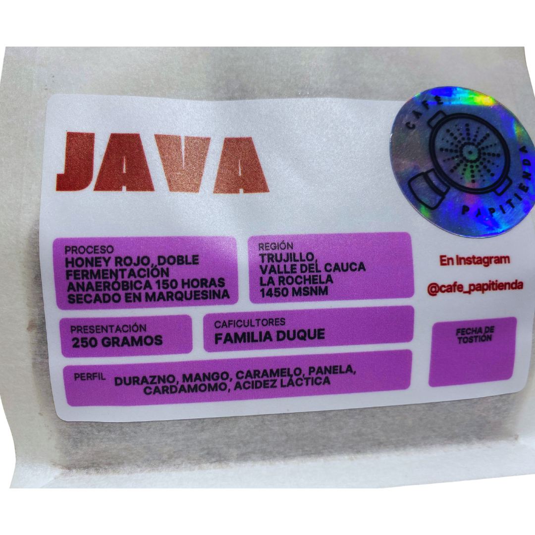 Café de Exótico PAPITIENDA Variedad JAVA Red Honey 250 g | Trujillo, Valle del Cauca