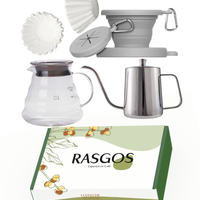 Kit Cafe V60 Tipo Origami Viajero Plegable con Server y Cuello de Cisne