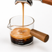 Vaso Medidor para Espresso 75 ml en Vidrio con Mango de Madera