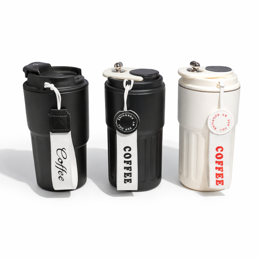 Vaso Termo Cafe Portatil Indicador Temperatura Hermetico y Antideslizante