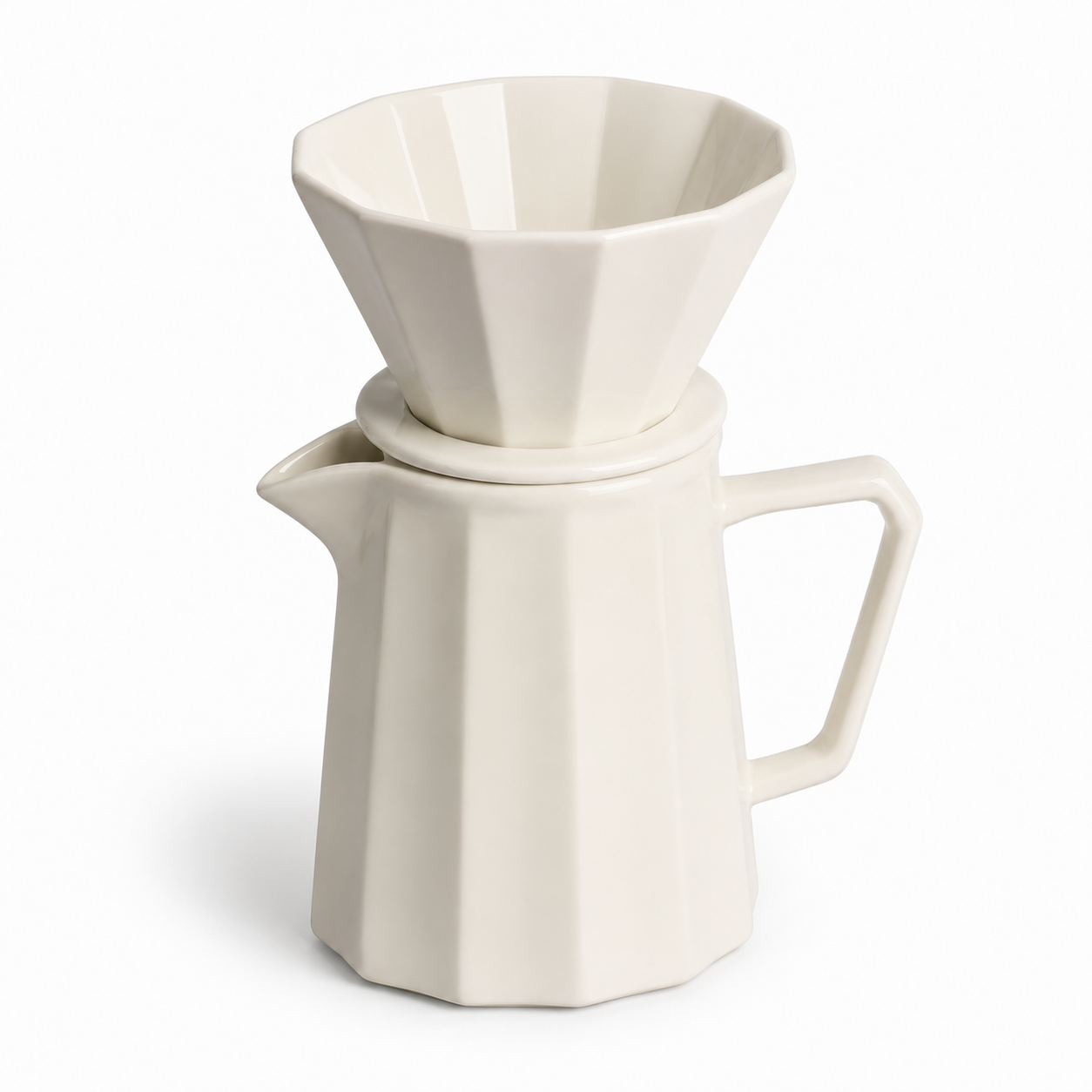 Kit Dripper Goteo White Diamante | Cafetera Metodo V60 con Server Punta Fina