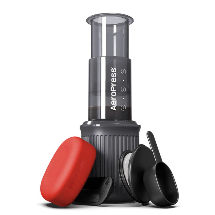 "Brew on the go with AeroPress Go - the ultimate travel coffee maker."