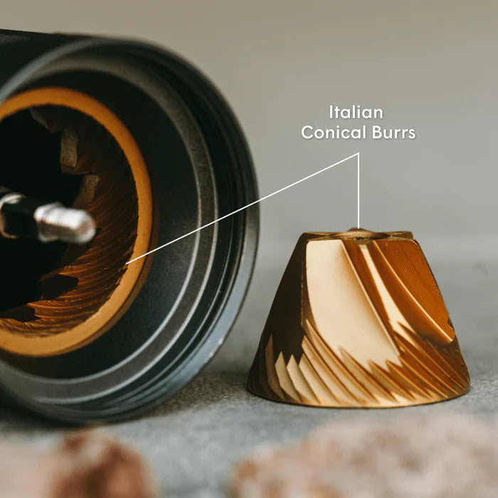 Molino Manual Profesional AeroPress Muelas Conicas Italianas en Acero Inoxidable Ajuste 60 Clics