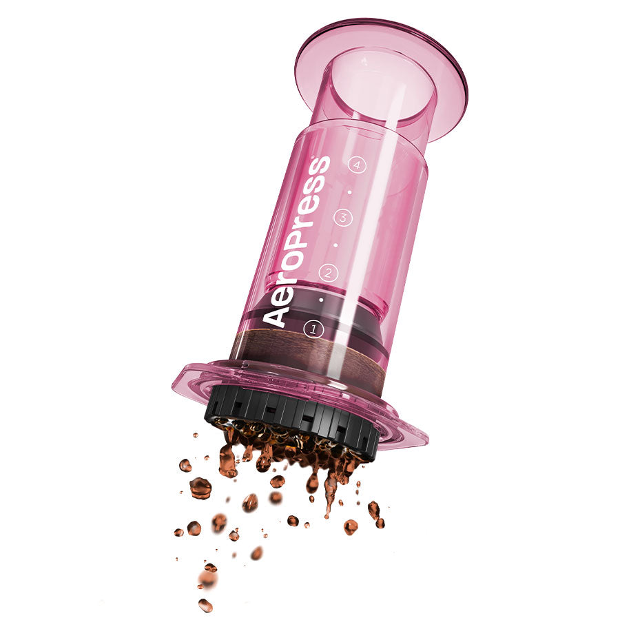 AeroPress Clear Rosa Original 4 tazas Embolo a Presion