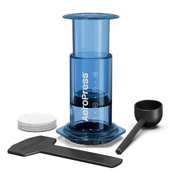 Cafetera Clear AereoPress Viajera Original Azul 4 Tazas Práctica