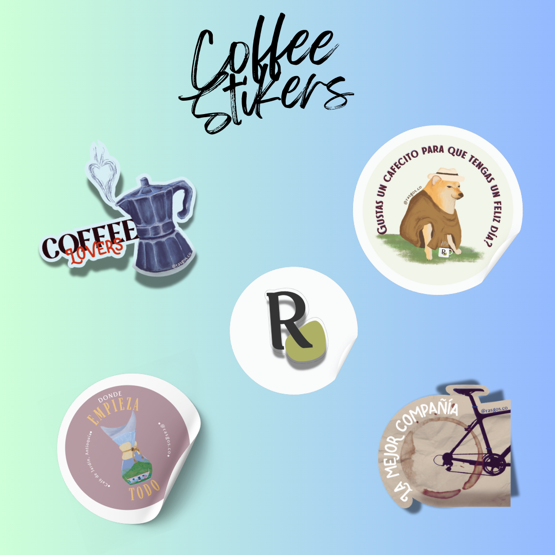 Kit para compartir Café al Instante | 12 sachets Coffe Dripps + 2 Vasos Doble Fondo 240ml + Stickers + Separador de Libros + Mensaje Personalizado