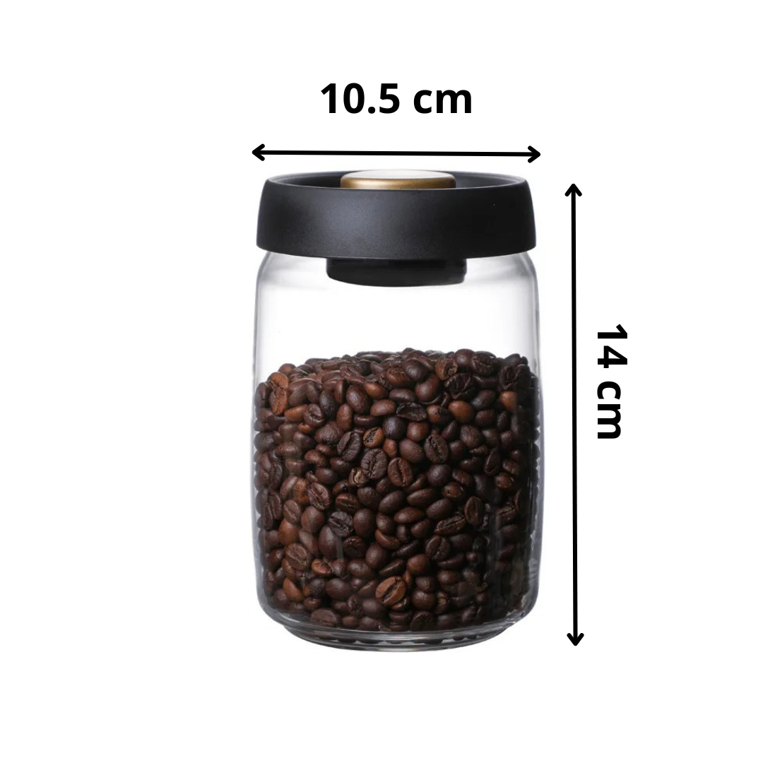 Recipiente de Vidrio para Almacenamiento de Granos de Café 450g