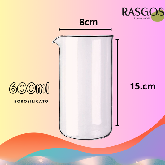 Vaso Repuesto Borosilicato Prensa Francesa
