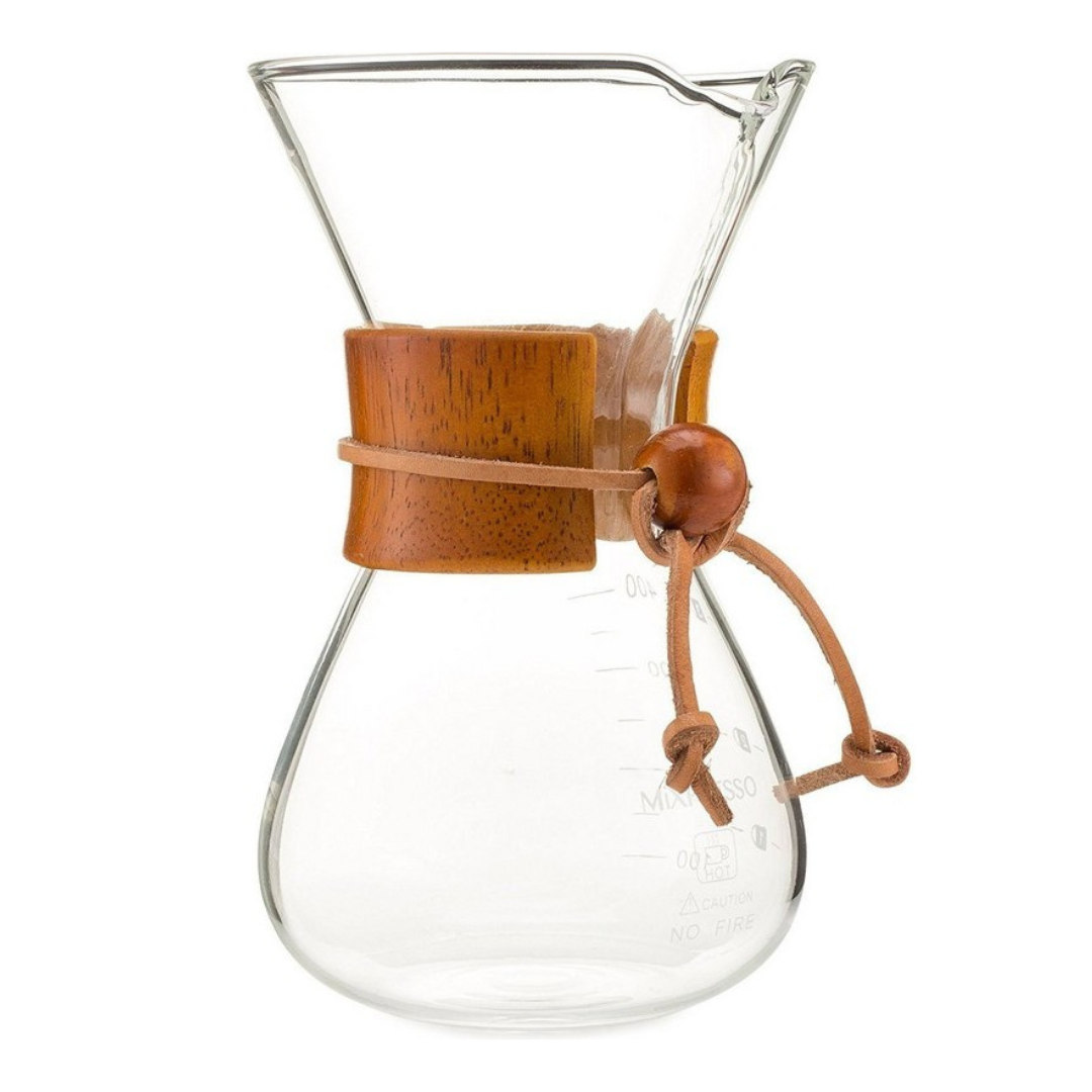 Cafetera Goteo Pour Over Cristal y Madera 600ml
