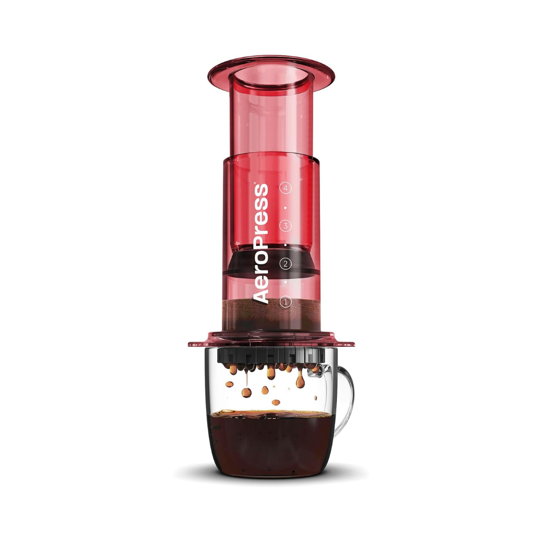 Cafetera AeroPress Clear Portable Original Roja 4 Tazas Maquina Móvil