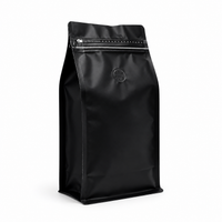 Bolsa Negra Rectangular para Cafe 250 g con Válvula y Zipper x 50 Unidades
