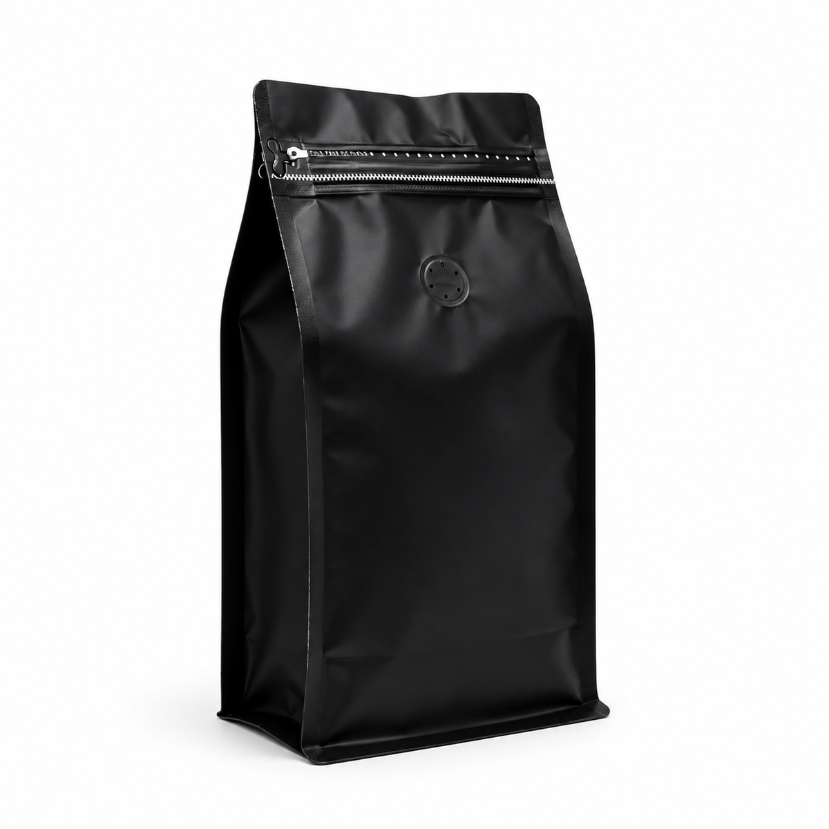 Bolsa Negra Rectangular para Cafe 250 g con Válvula y Zipper x 50 Unidades