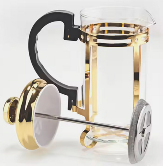 Cafetera Prensa Francesa 350ml  Diseño Dorado Oro Lujo