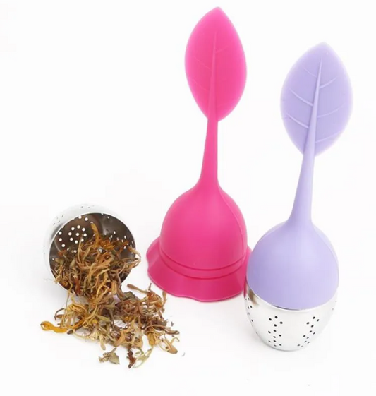 Infusor de Té Purpura en Silicona y Acero Inoxidable