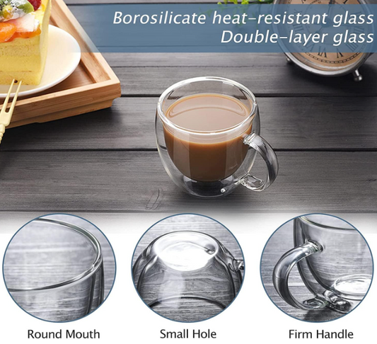 Vaso Doble Pared Oreja Borisilicato 350ml