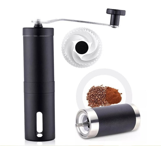 Kit Cafetero Ideal para Viajar | Prensa Francesa 600 ml + Termo/Vaso 900 ml + Molino Negro + Mensaje Personalizable + Stickers + Separador de Libros.