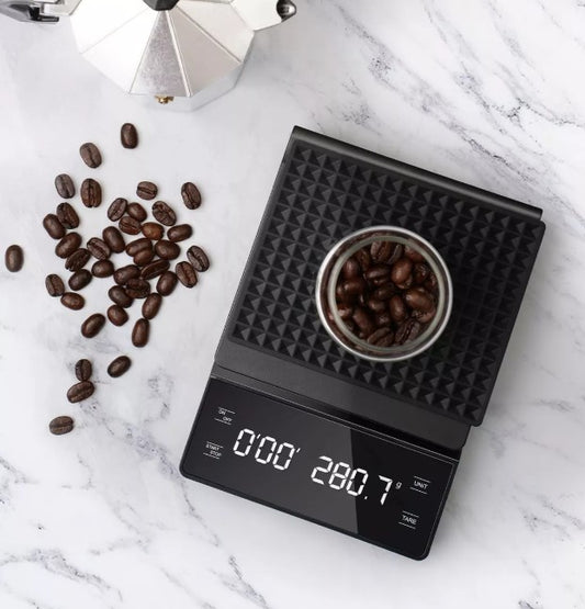 Gramera Pro Bascula Negra LED Temporizador