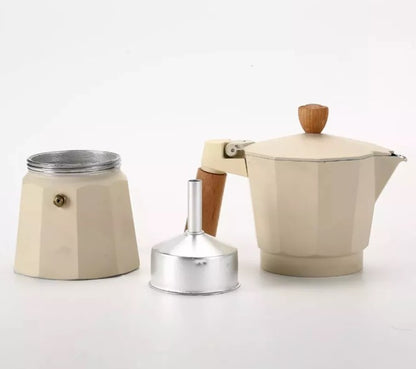Cafetera Moka Italiana Espresso 3 Tazas Beige