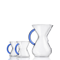 Cafetera Chemex 6 tazas Mango Cristal Azul Zafiro